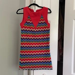 Rainbow chevron dress